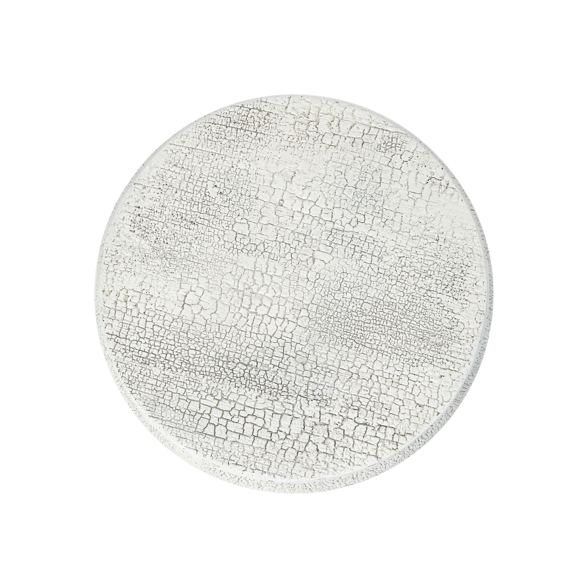 Grey Magnesium Oxide Outdoor Accent Table with Vintage Crack Texture