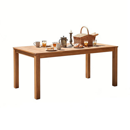 Natural Acacia Wood Garden Dining Table for Poolside or Patio
