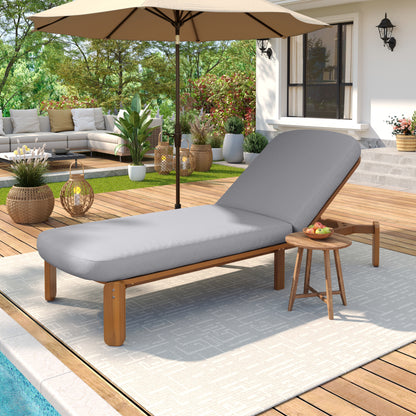 Outdoor Chaise Lounge Adjustable Patio Chaise Outdoor Reclining Chair Pool Lounge Chair with Adjustable Backrest for Patio, Poolside or Beach, Grey