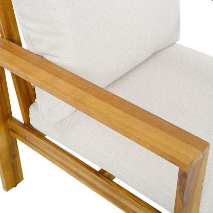 Beige & Grey Acacia Wood Patio Chairs (Set of 2)