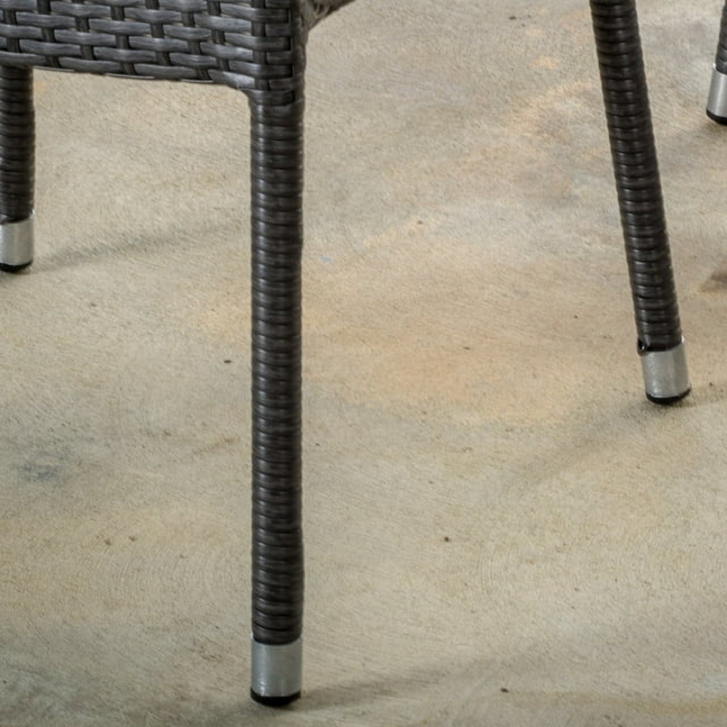 Grey PE Wicker Patio Armchair Set - 4 Chairs