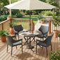 MIRAGE GREY PE WICKER STACKING ARMCHAIR,4PCS
