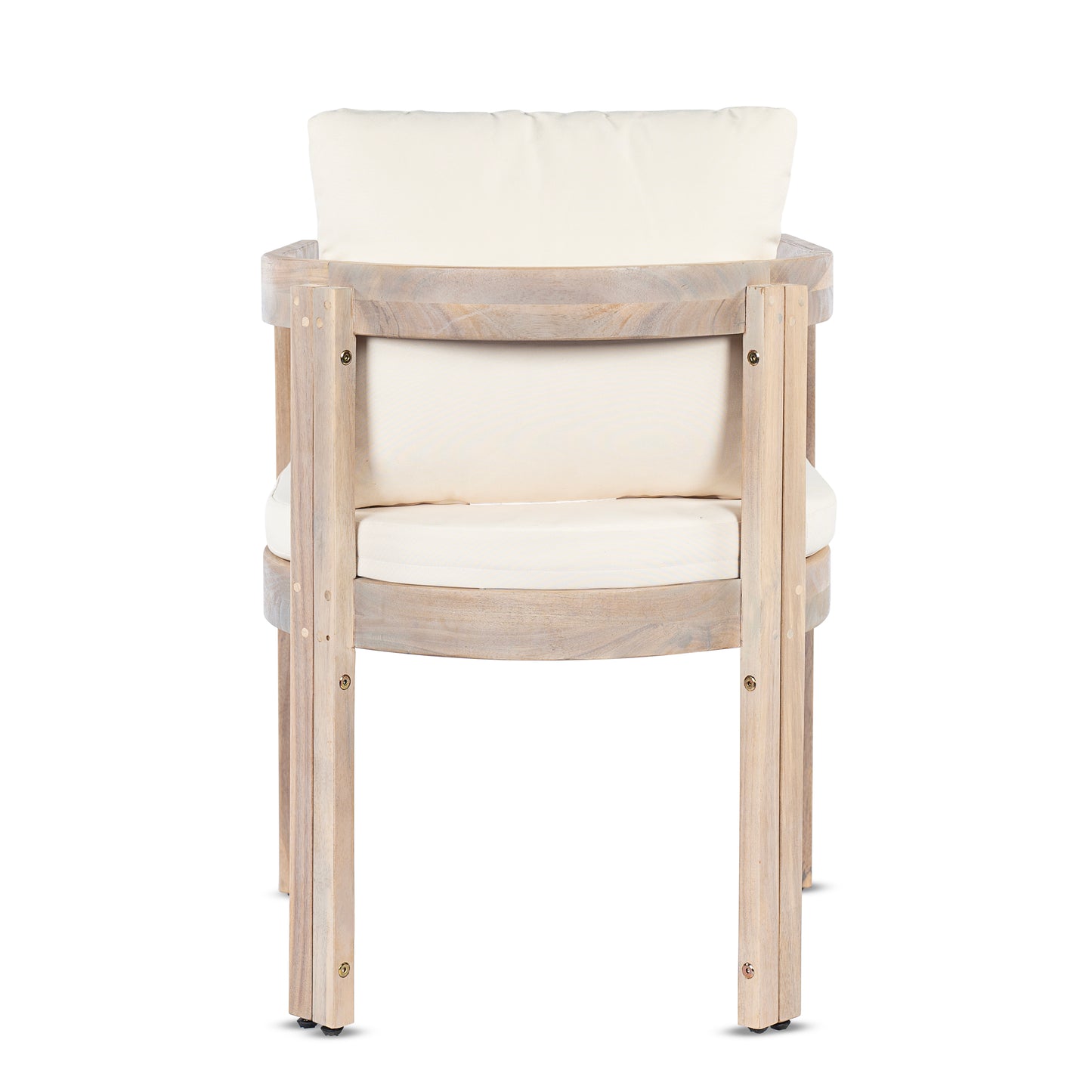 Cream Acacia Wood Dining Chairs Set for Garden Patio Seating