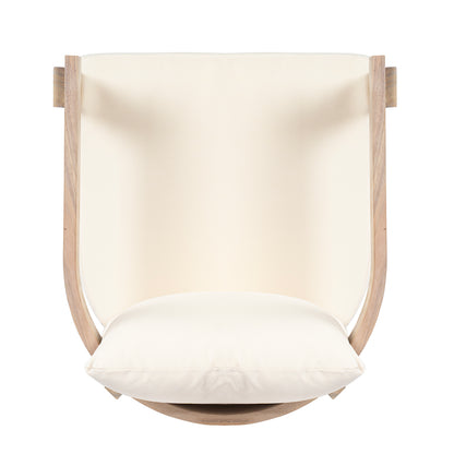 Cream Acacia Wood Dining Chairs Set for Garden Patio Seating