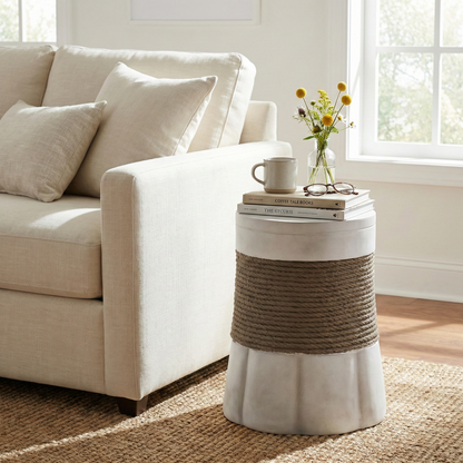 Brown & Gray Outdoor Side Table - Magnesium Oxide Table