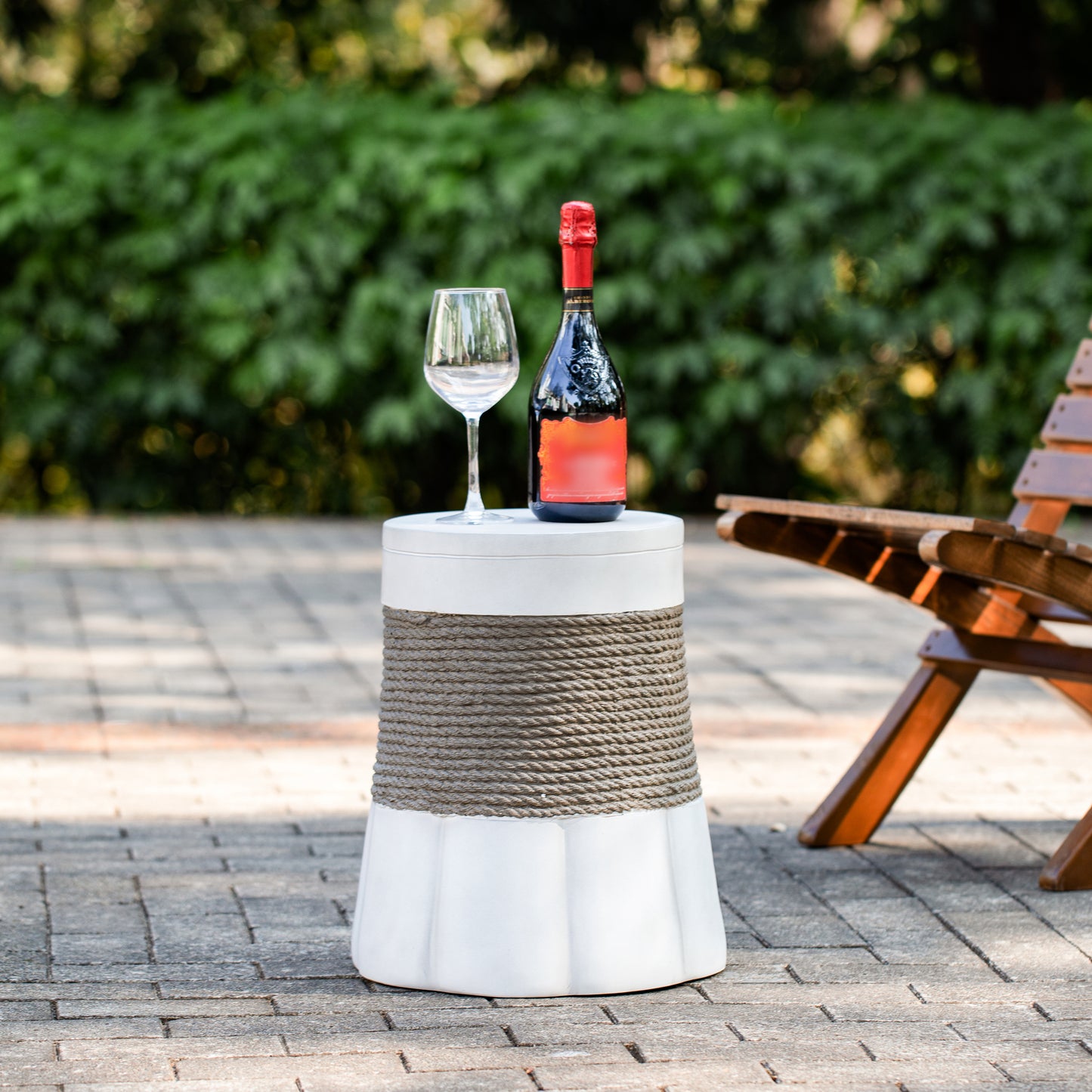 Brown & Gray Outdoor Side Table - Magnesium Oxide Table