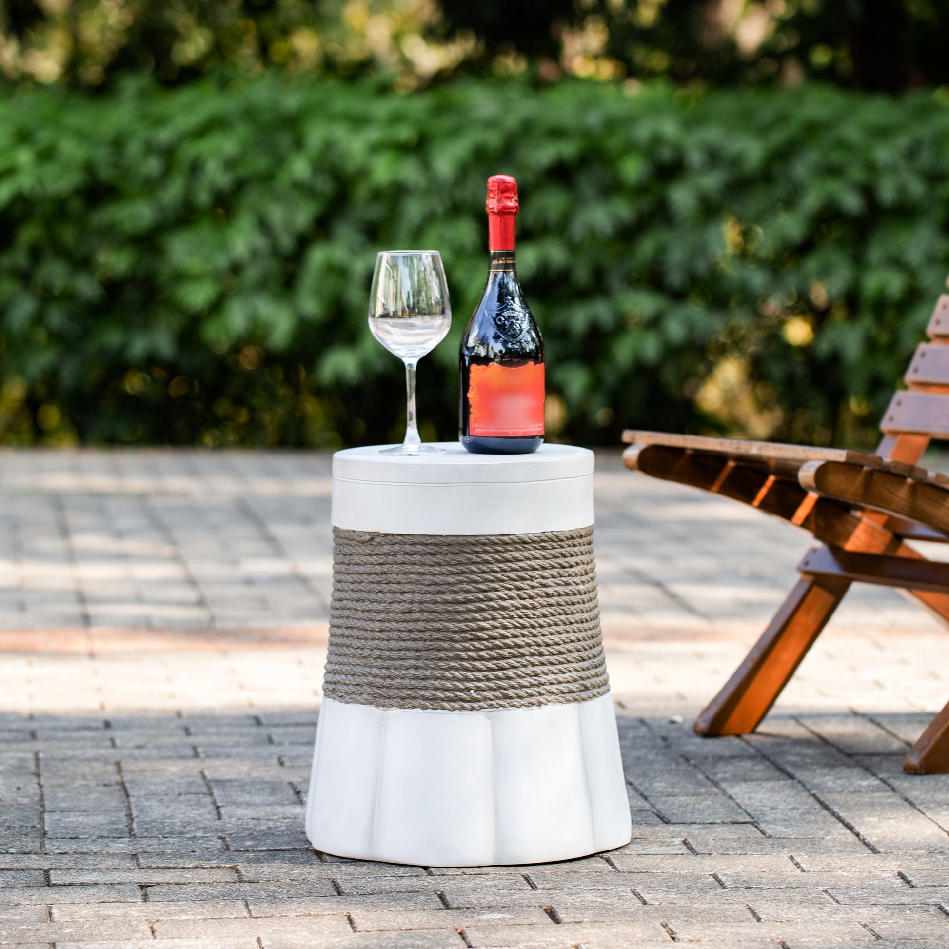 Brown & Gray Outdoor Side Table - Magnesium Oxide Table