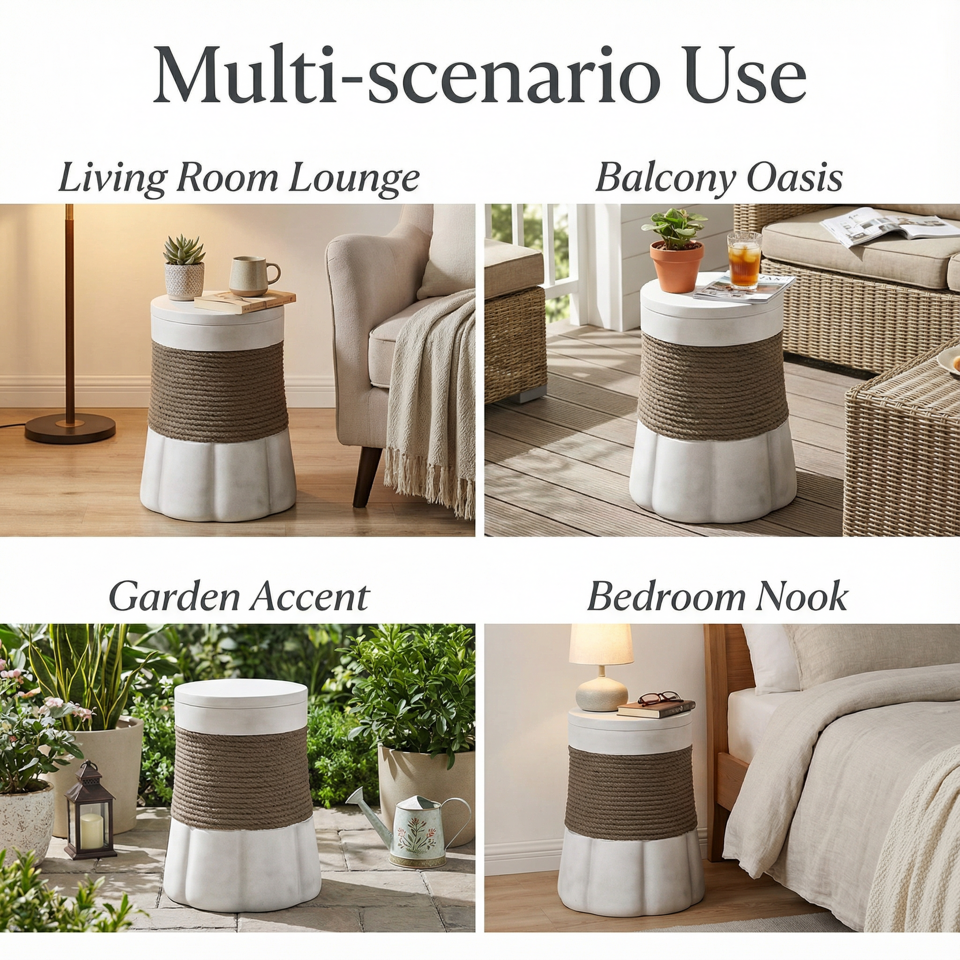 Brown & Gray Outdoor Side Table - Magnesium Oxide Table