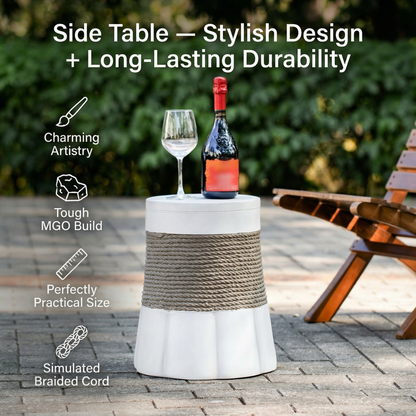 Brown & Gray Outdoor Side Table - Magnesium Oxide Table