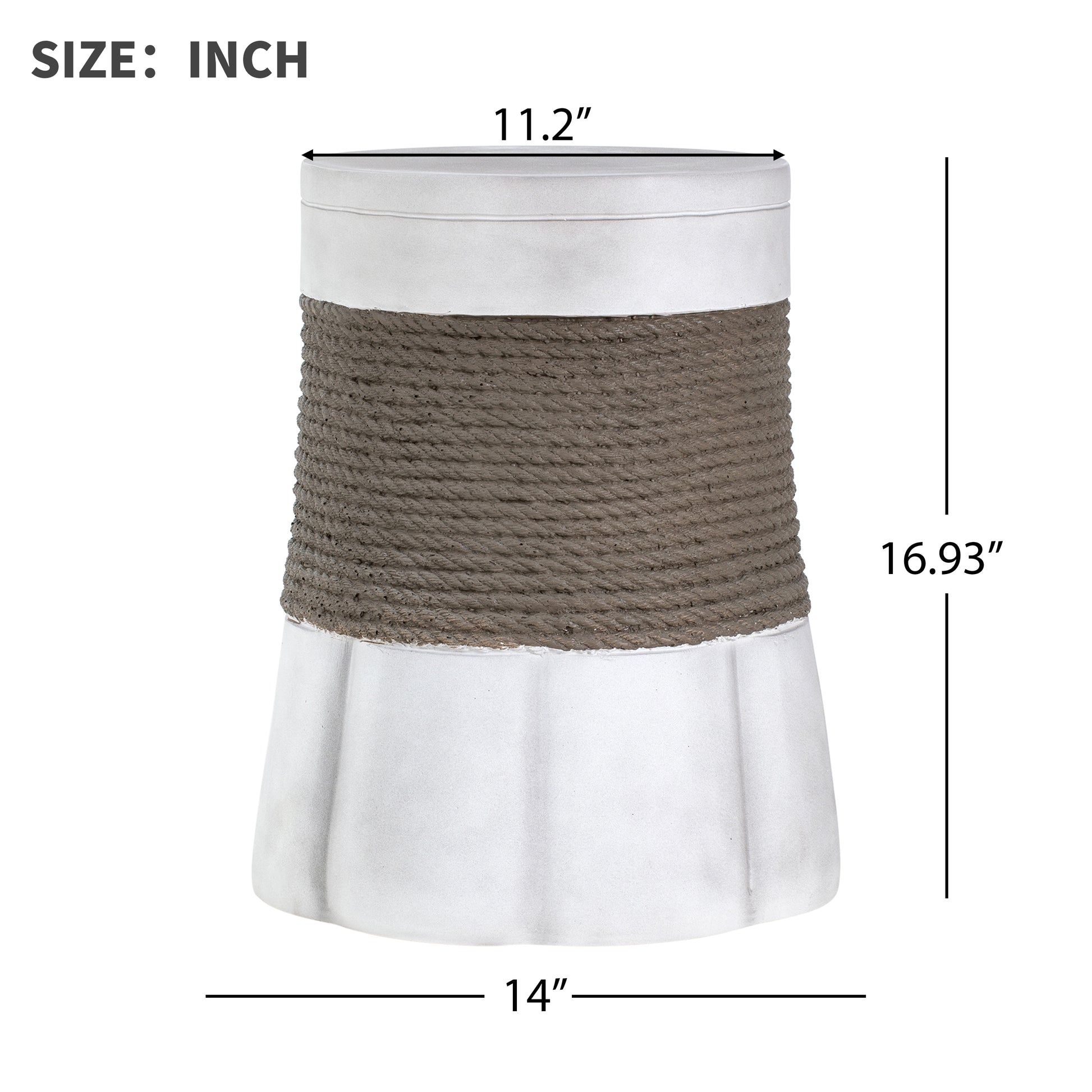 Brown & Gray Outdoor Side Table - Magnesium Oxide Table