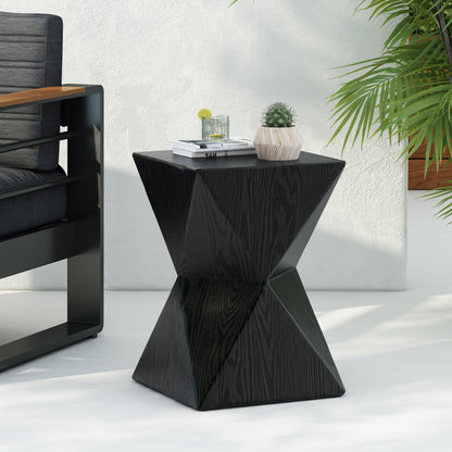 Black Concrete Side Table - Modern Accent Table