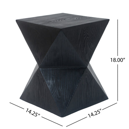 Black Concrete Side Table - Modern Accent Table