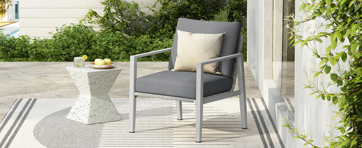 Modern Aluminum Lounge Chair for Garden or Poolside Relaxation