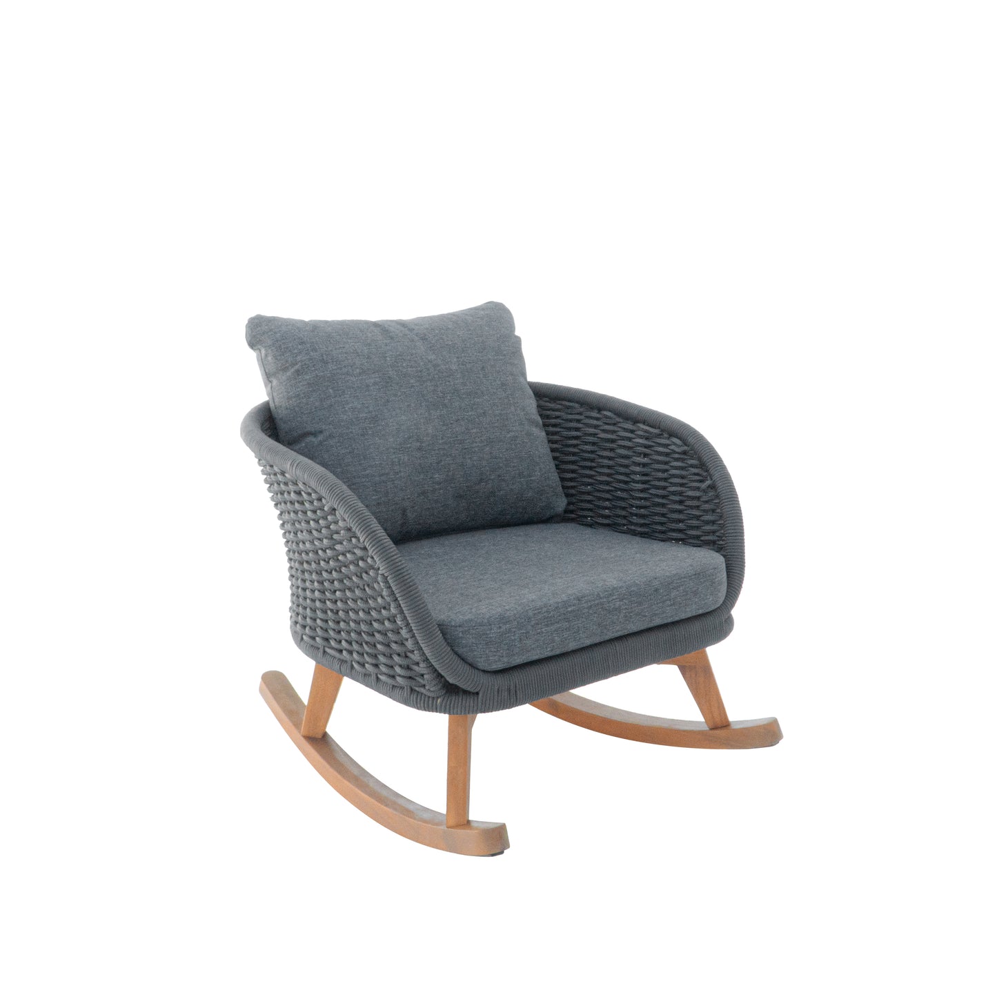 Gray Wicker Rocking Chair - Outdoor Patio Seating
