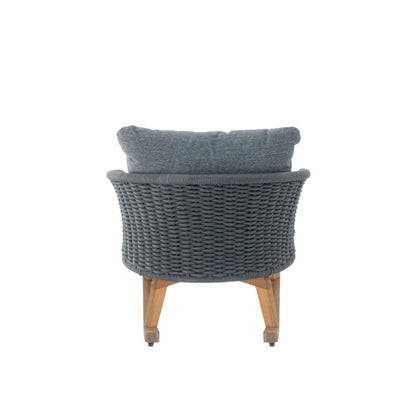 Gray Wicker Rocking Chair - Outdoor Patio Seating