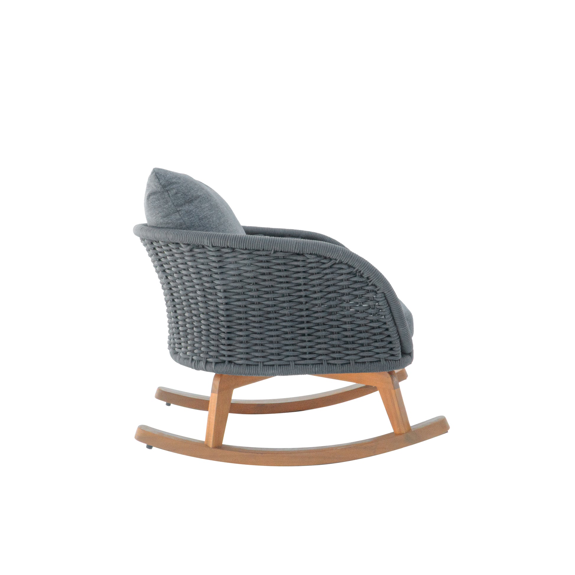 Gray Wicker Rocking Chair - Outdoor Patio Seating