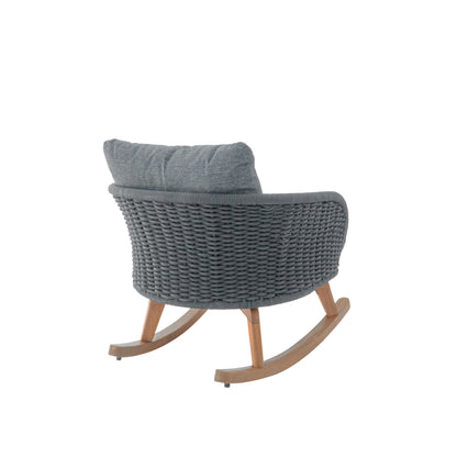 Gray Wicker Rocking Chair - Outdoor Patio Seating