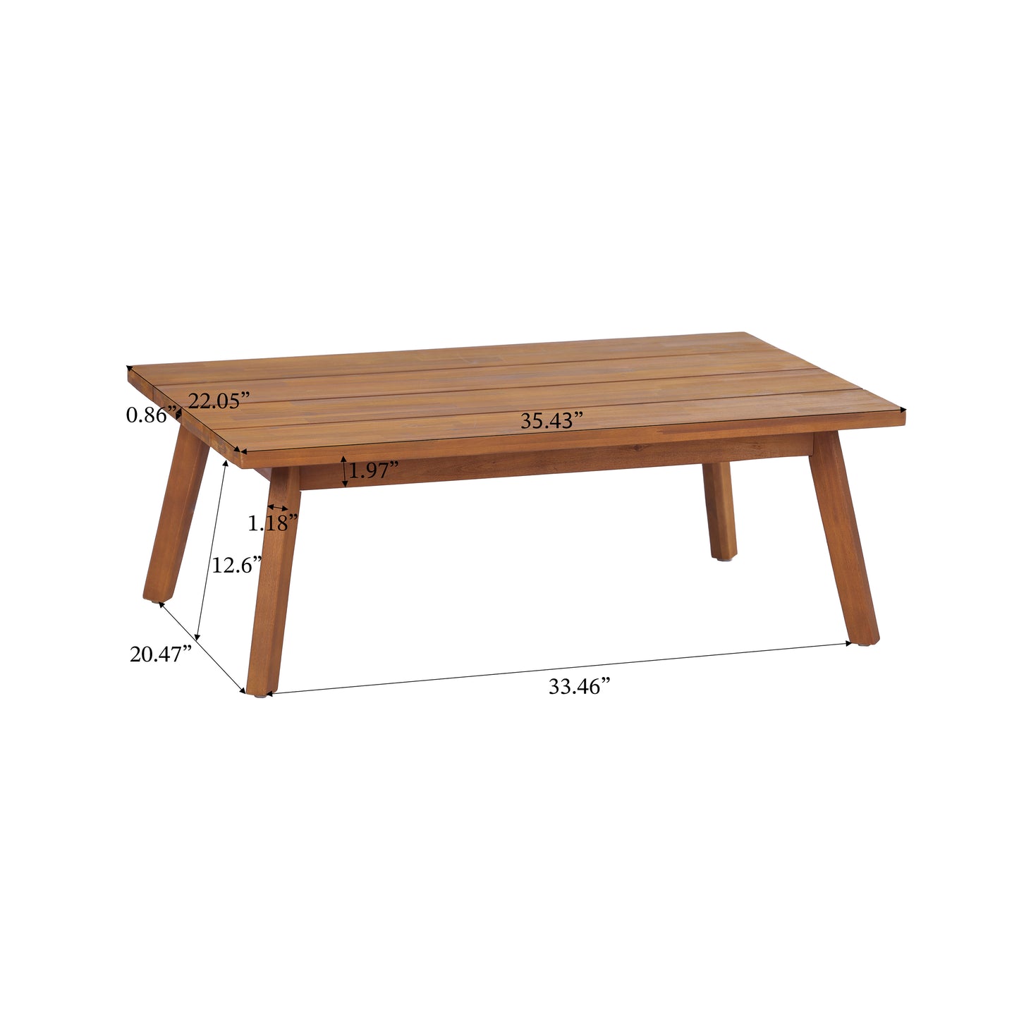 Teak Beige Acacia Wood Loveseat Patio Set