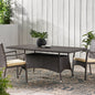 Brown Rectangular Outdoor Dining Table - PE Rattan