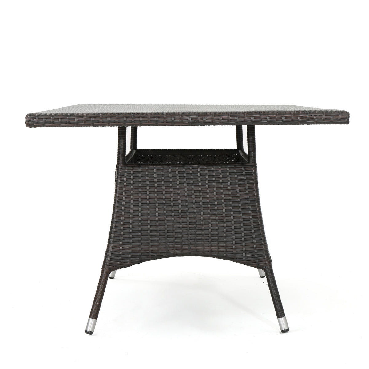 Brown Rectangular Outdoor Dining Table - PE Rattan