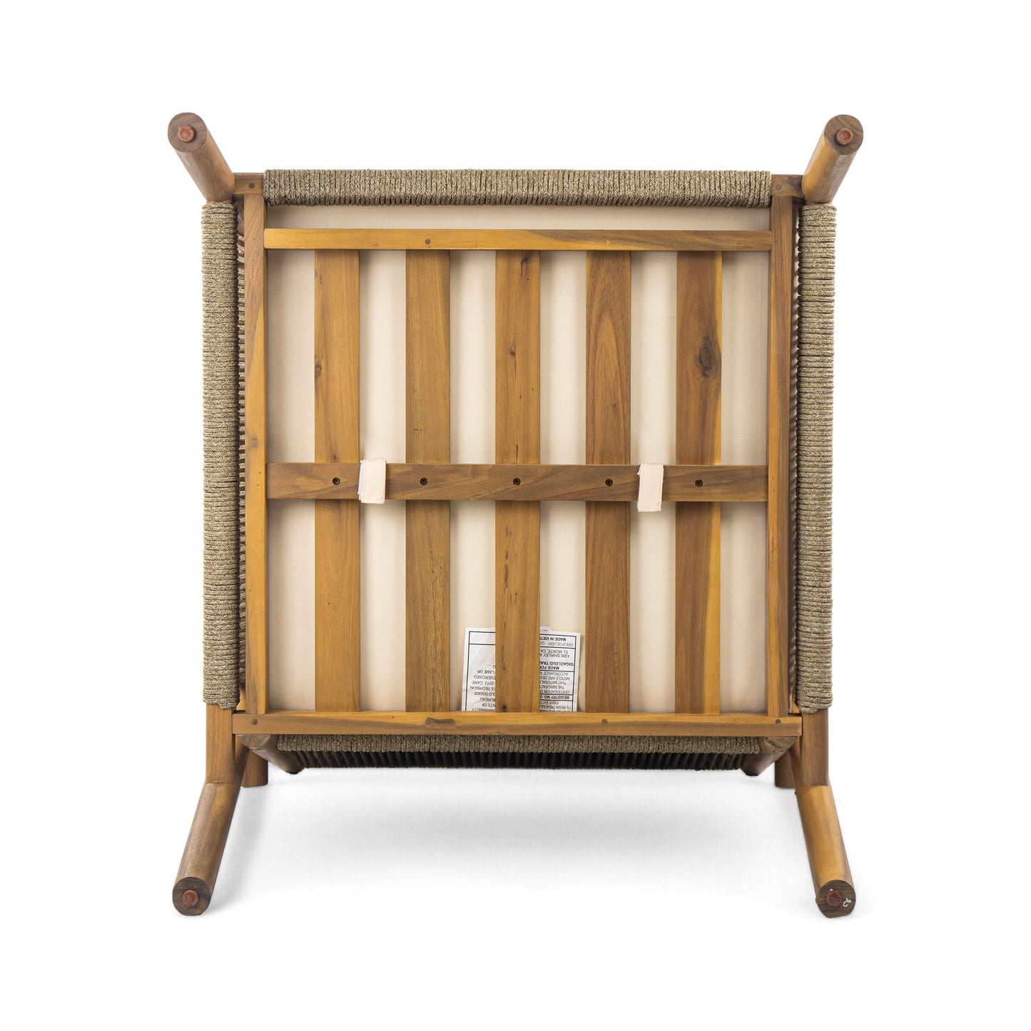 Natural Beige Outdoor Lounge Chair - Solid Wood Frame