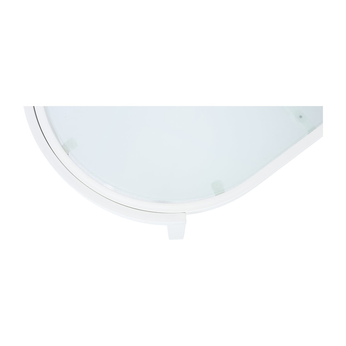 Modern White Aluminum Outdoor Coffee Table - Tempered Glass Top