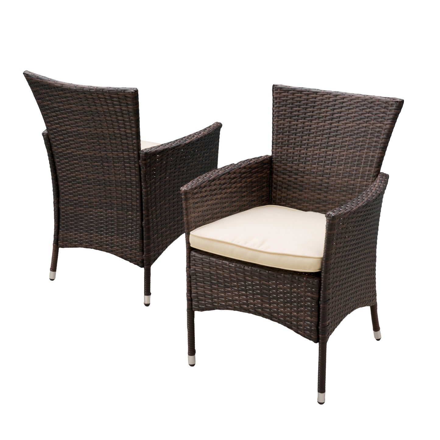 Brown Wicker Patio Dining Chairs Set of 2