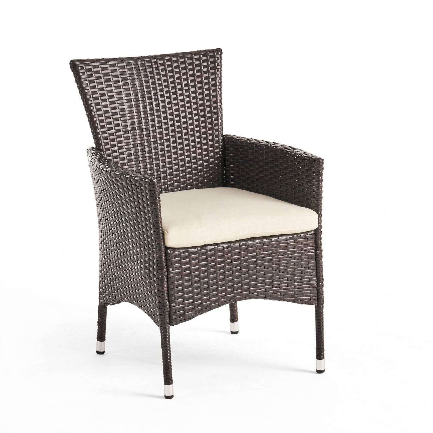 Brown Wicker Patio Dining Chairs Set of 2