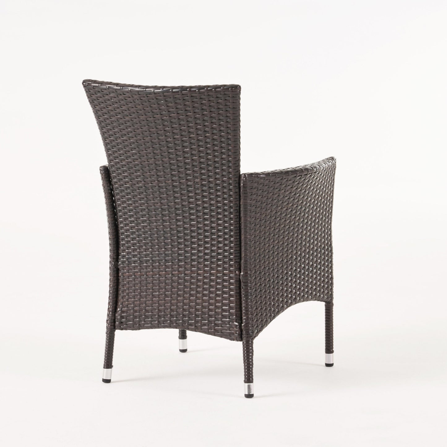 Brown Wicker Patio Dining Chairs Set of 2