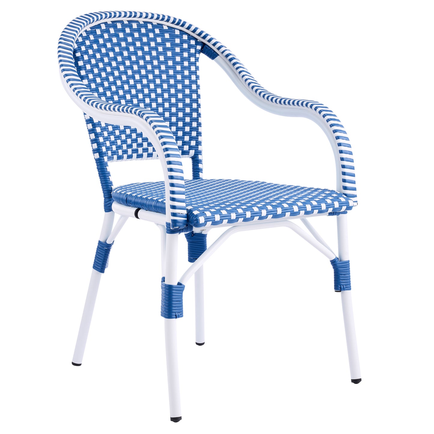 Blue & White Aluminum Patio Chairs - Set of 2