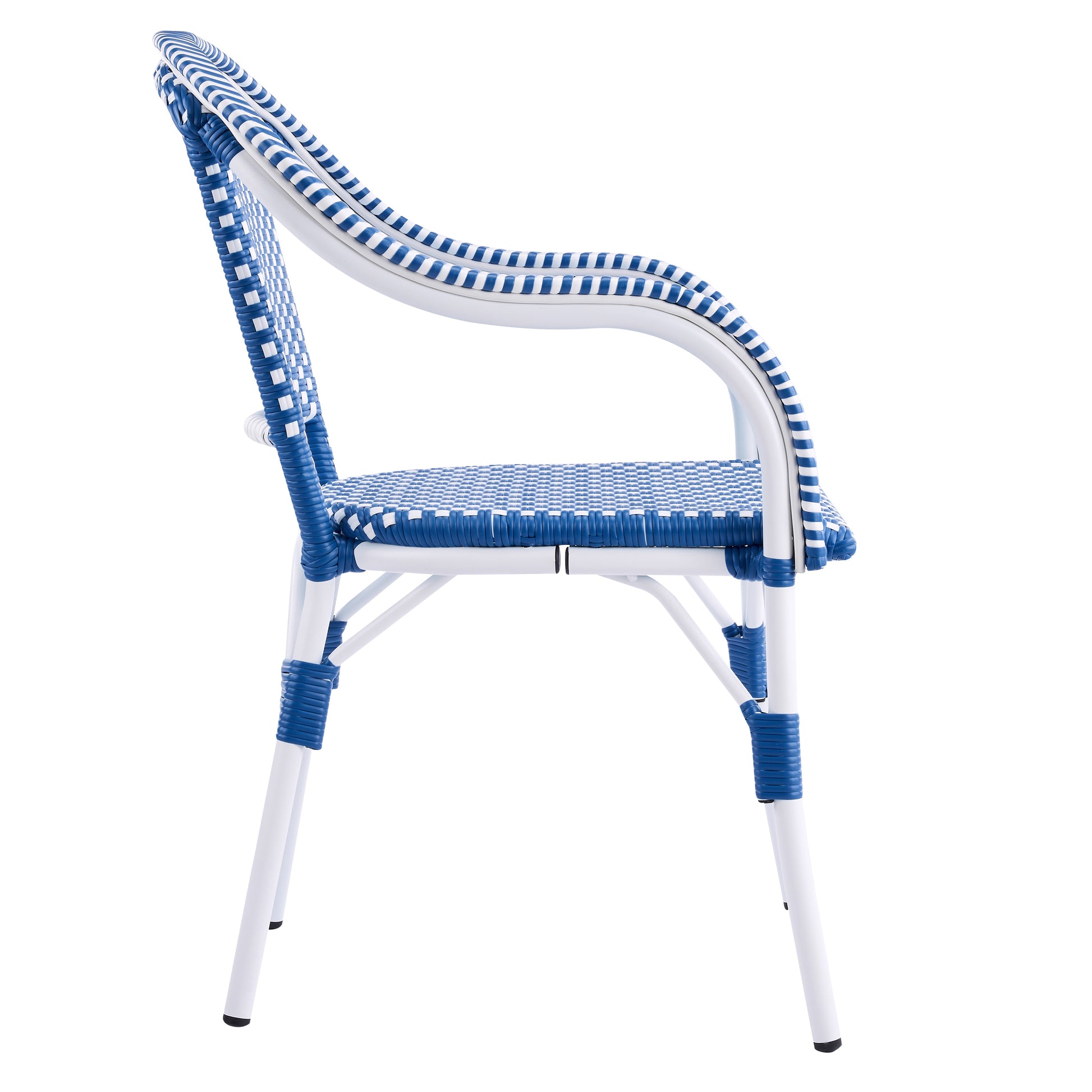 Blue & White Aluminum Patio Chairs - Set of 2