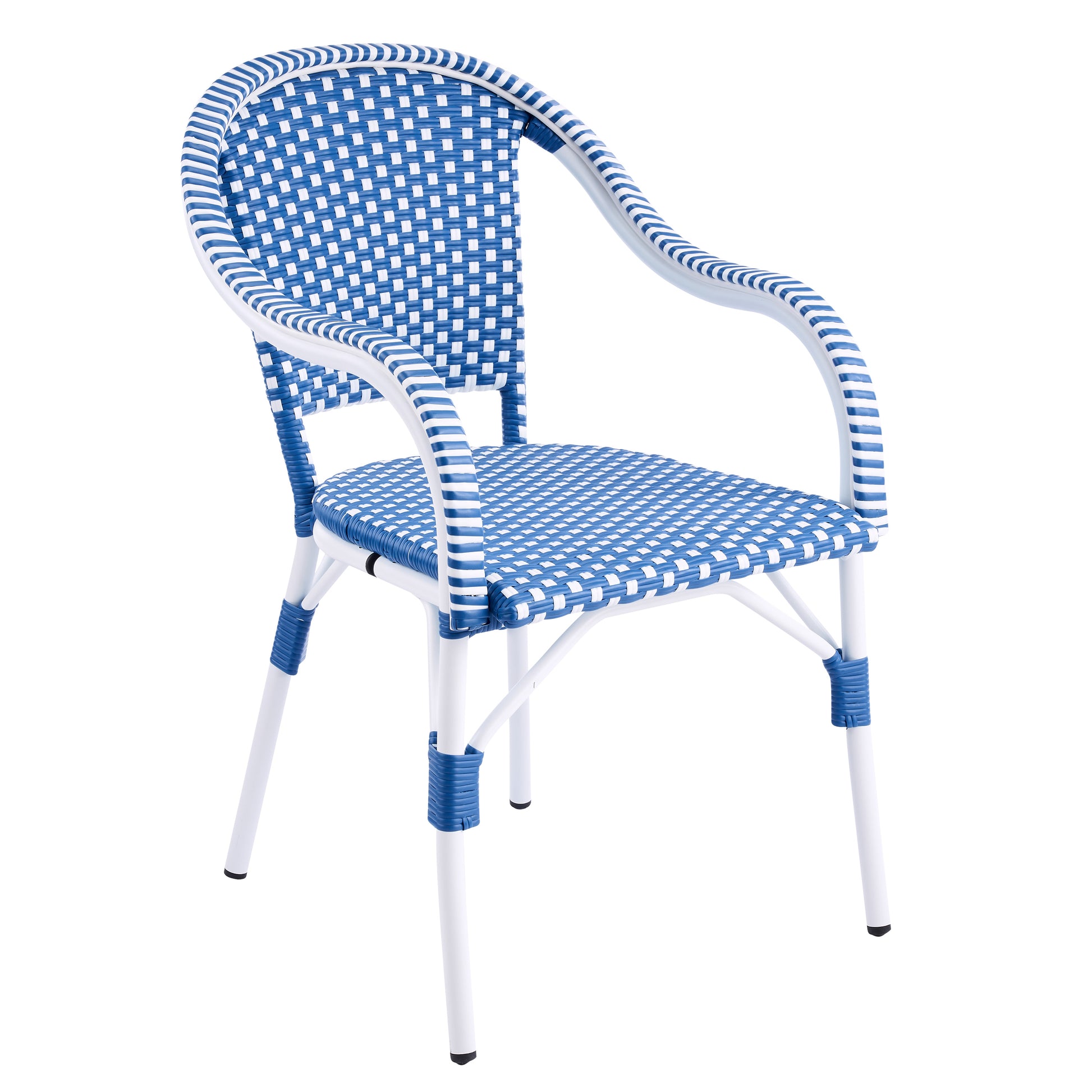 Blue & White Aluminum Patio Chairs - Set of 2