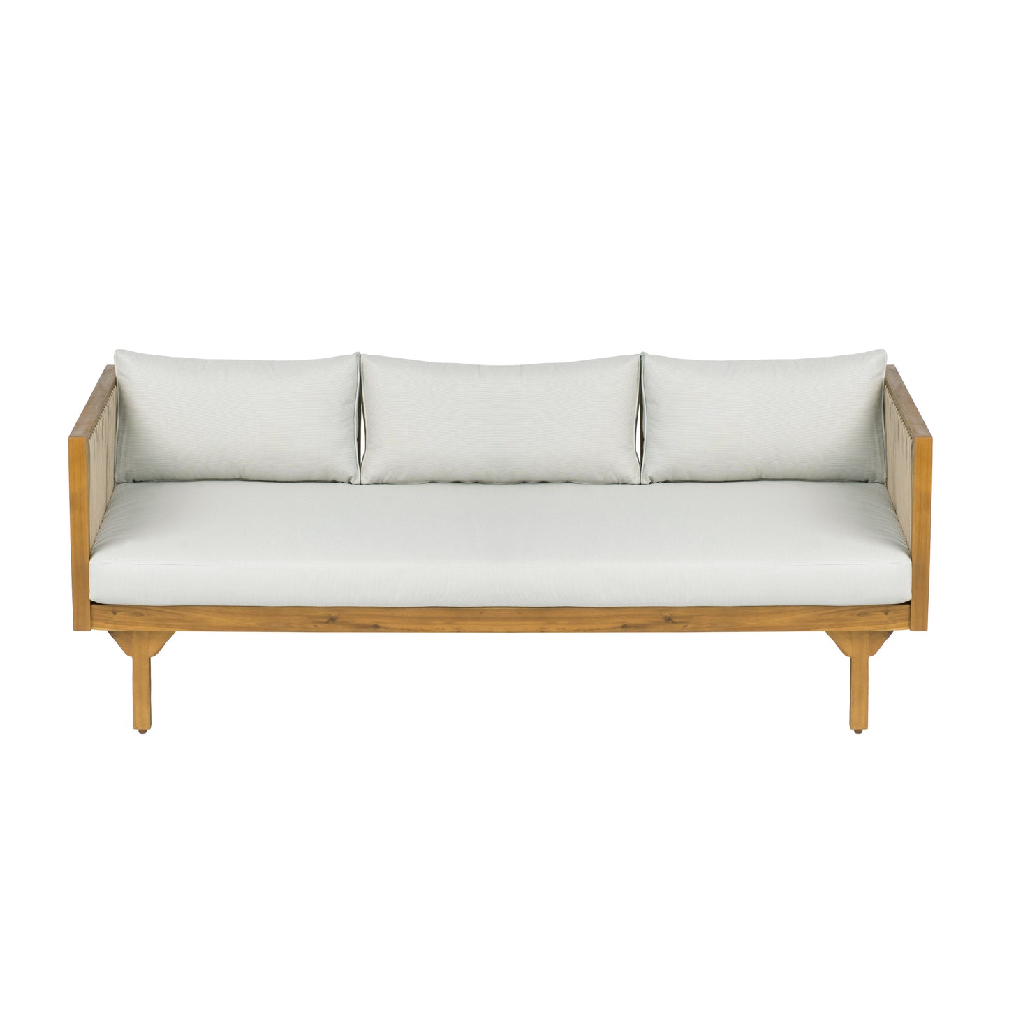 Light Brown Acacia Wood Patio Sofa - Outdoor Seating