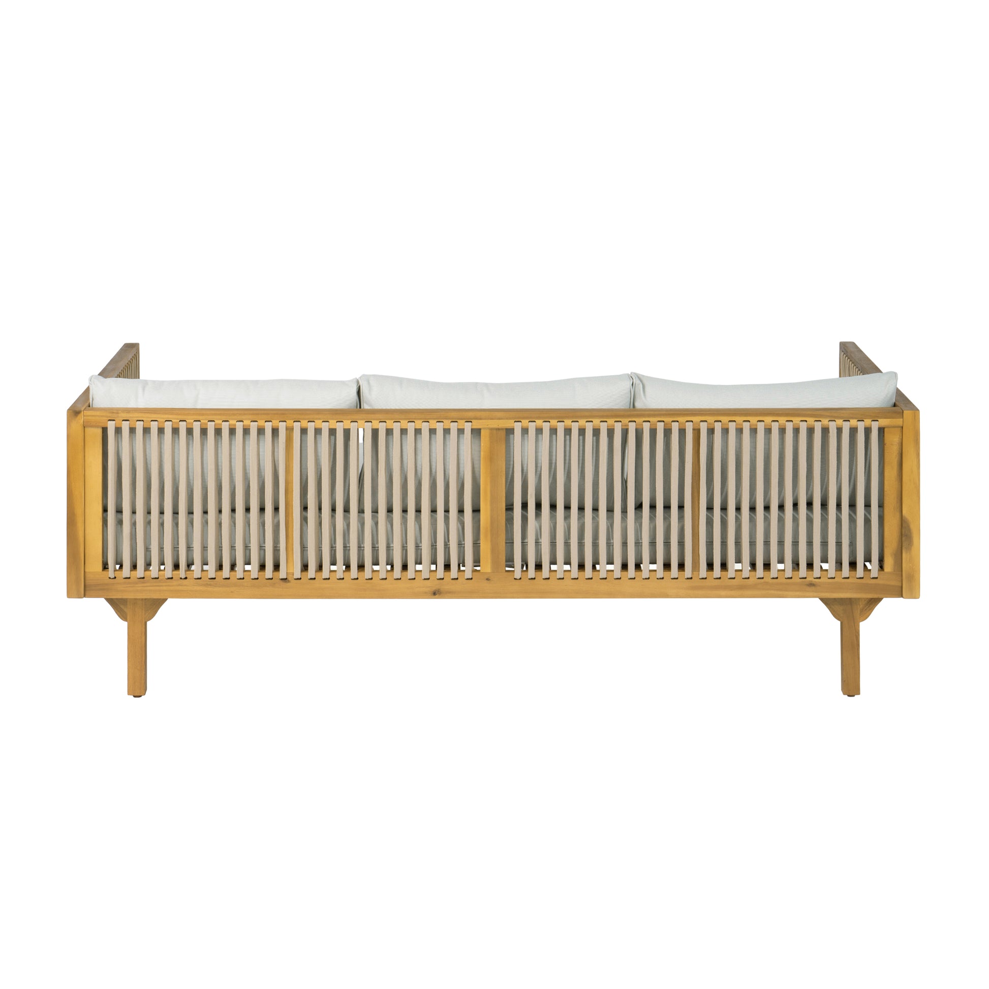Light Brown Acacia Wood Patio Sofa - Outdoor Seating