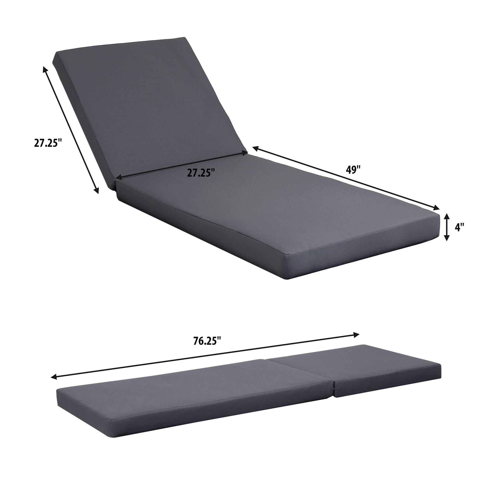 Black Acacia Wood Chaise Lounge Set - Outdoor Patio Furniture