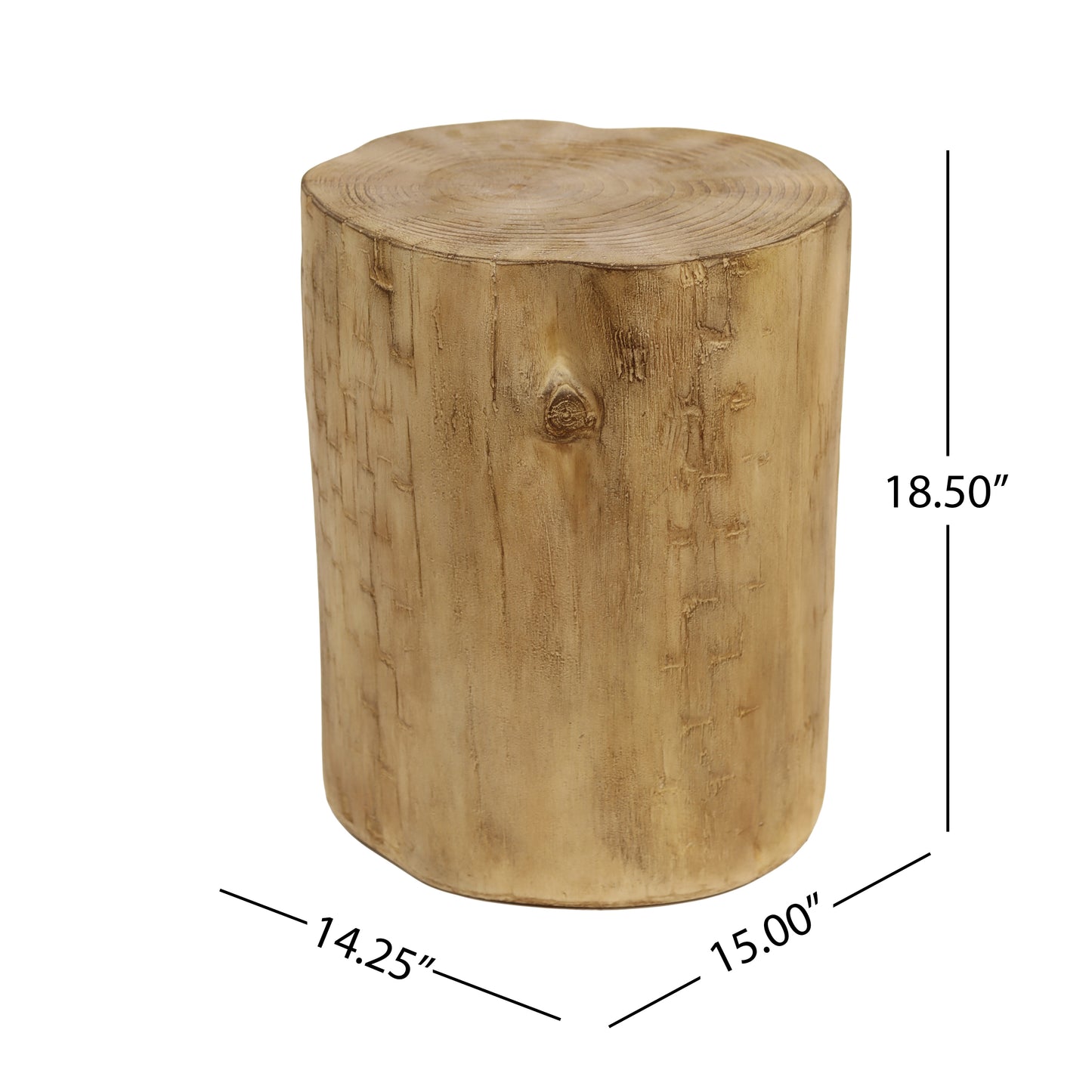 Light Brown Magnesium Oxide Outdoor Side Table for Garden Decor