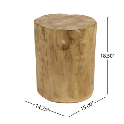 Light Brown Magnesium Oxide Outdoor Side Table for Garden Decor