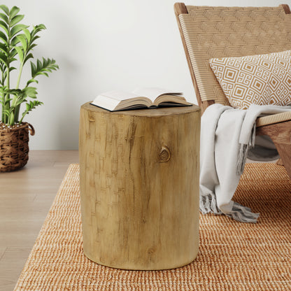 Light Brown Magnesium Oxide Outdoor Side Table for Garden Decor
