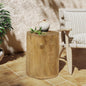 Outdoor 14.25inch MGO Side Table, Hand-Painted Wood  Stump