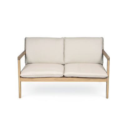 Light Teak Outdoor Loveseat and Coffee Table Set for Garden