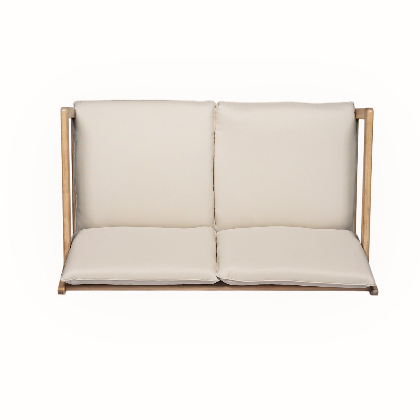 Light Teak Outdoor Loveseat and Coffee Table Set for Garden