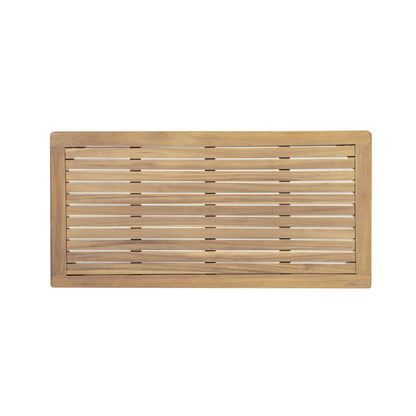 Light Teak Outdoor Loveseat and Coffee Table Set for Garden