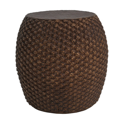 Faux Rattan Side Table - Brown Magnesium Oxide Outdoor Table