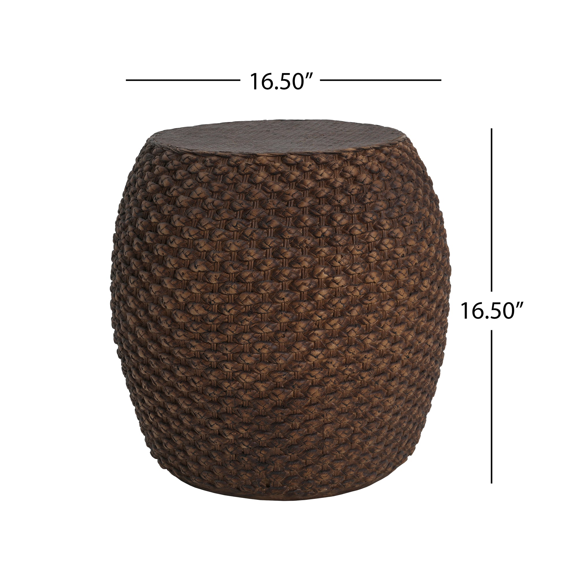 Faux Rattan Side Table - Brown Magnesium Oxide Outdoor Table