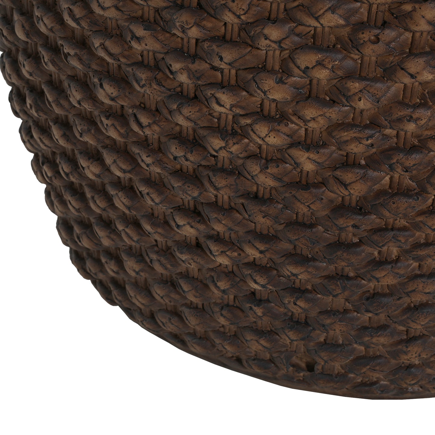Faux Rattan Side Table - Brown Magnesium Oxide Outdoor Table