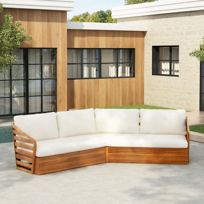 Royal Acacia Patio V Sofa Setctional set, Beige