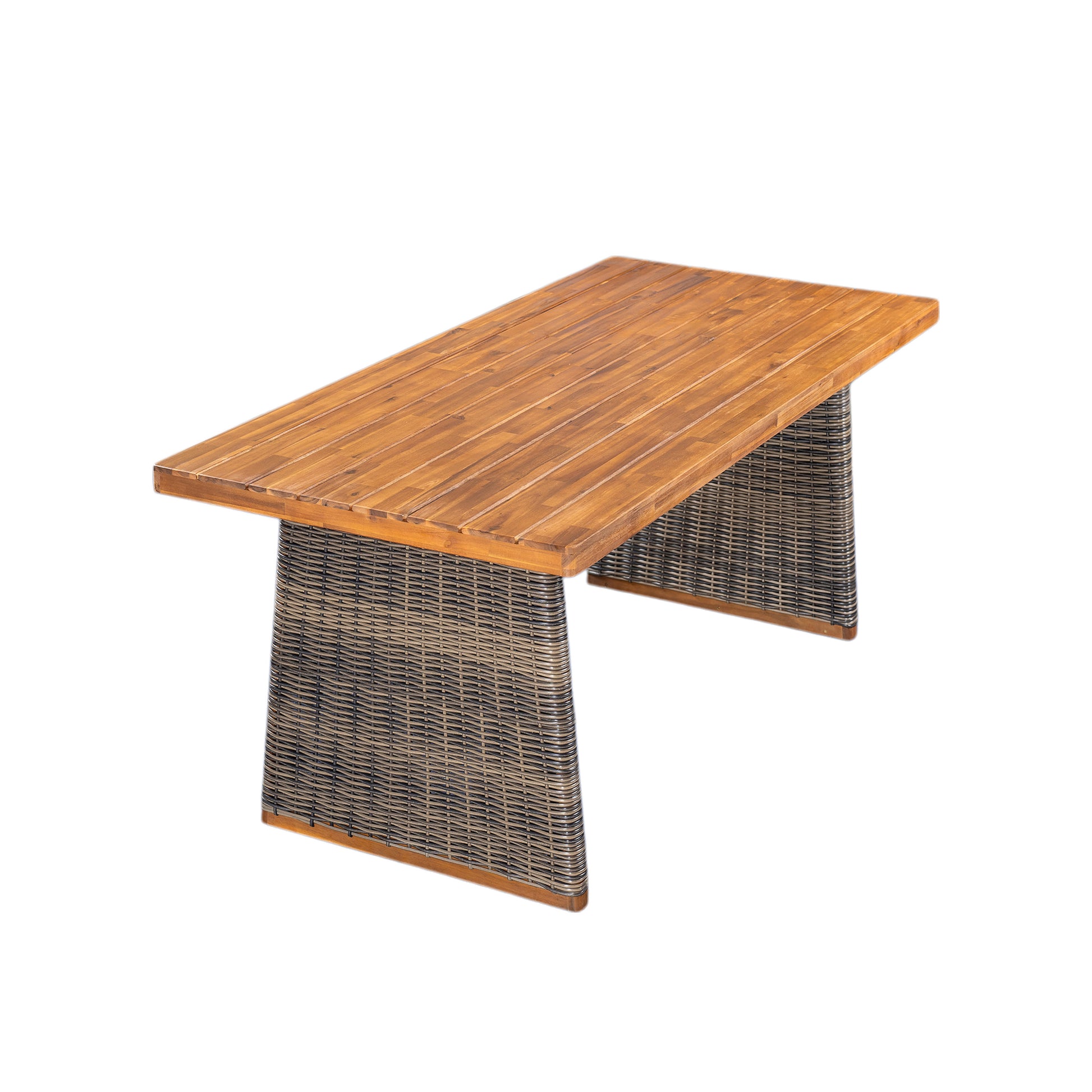 3 Piece Acacia Wood Patio Dining Set - Grey, Teak