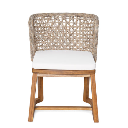 69" Outdoor Acacia Wood Dining Set - 7 Piece Patio Furniture, Beige Cushions