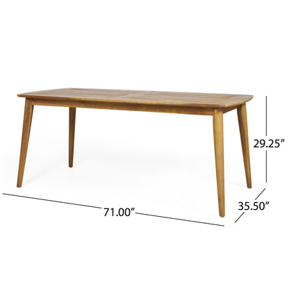 7 Piece Acacia Wood Patio Dining Set with Cushions