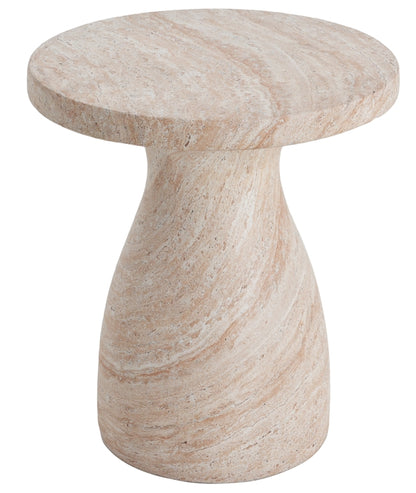 Beige Concrete Side Table - Outdoor Patio Table